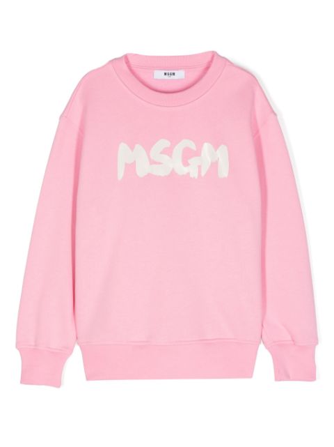 MSGM Kids logo-print cotton sweatshirt