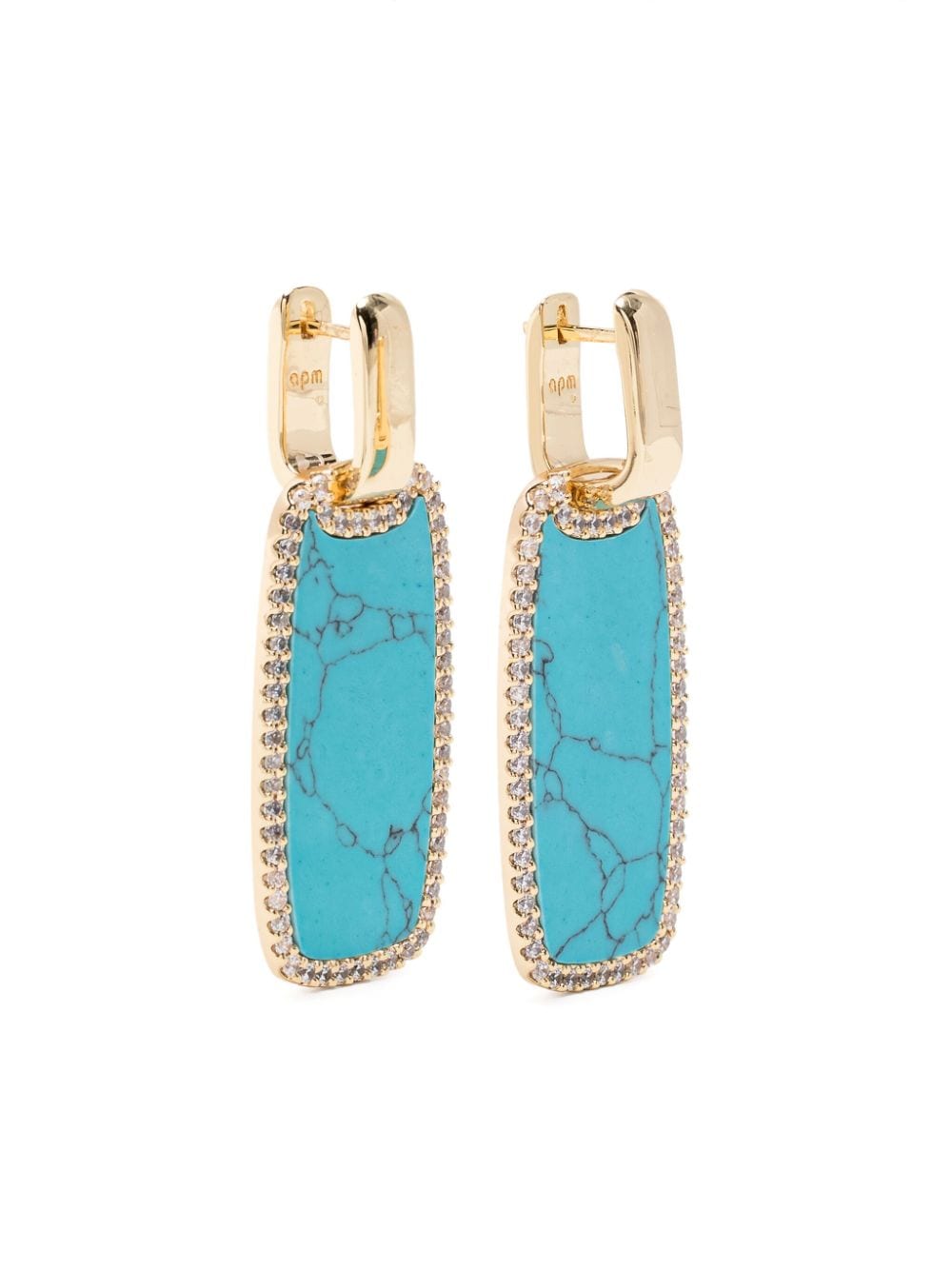 Shop Apm Monaco Lagoon Medal Earrings In Blue