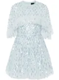 Needle & Thread sequin-embellished cape mini dress - Blue
