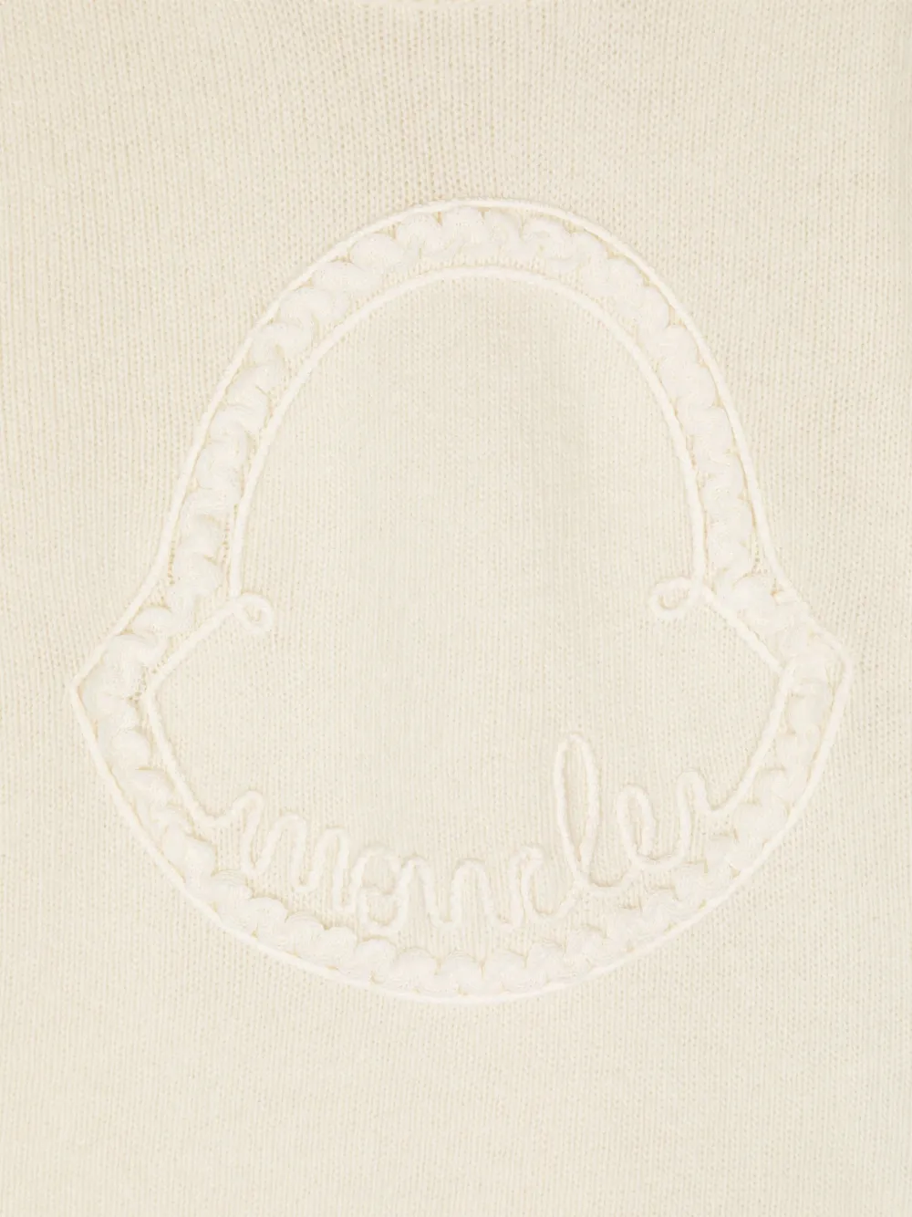 Moncler Enfant Trui van scheerwol-kasjmierblend met geborduurd logo Wit