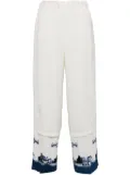 Undercover graphic-print panelled trousers - White