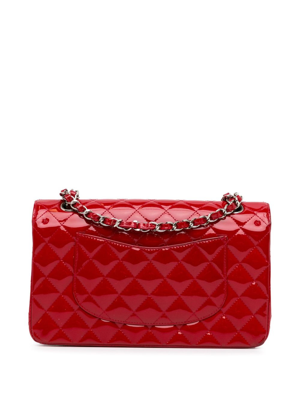 CHANEL Pre-Owned 2009-2010 medium Classic gelakte Double Flap schoudertas - Rood