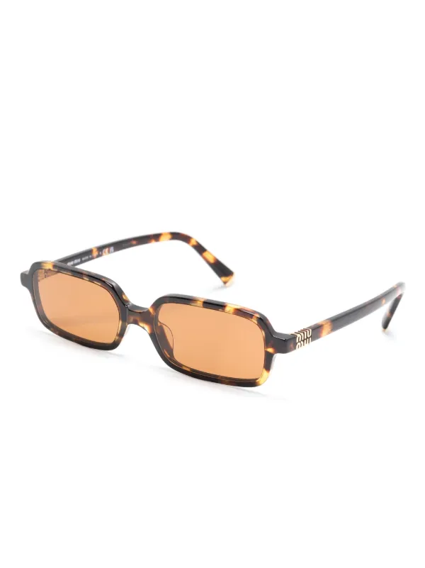 Miu Miu Eyewear トータスシェル オーバルサングラス | グリーン
