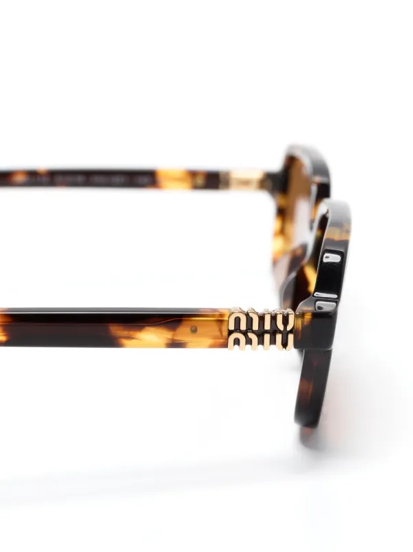 Miu Miu Eyewear トータスシェル スクエアサングラス | ブラウン