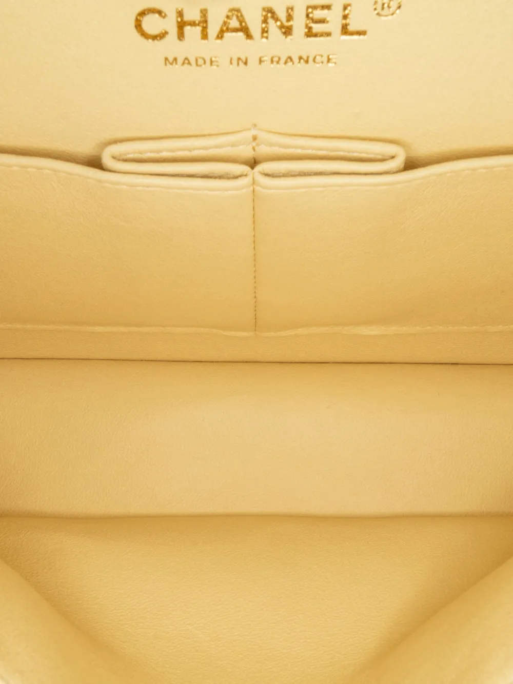 CHANEL Pre-owned 2020 Medium Classic Fringed Tweed Double Flap Shoulder Bag In Yellow