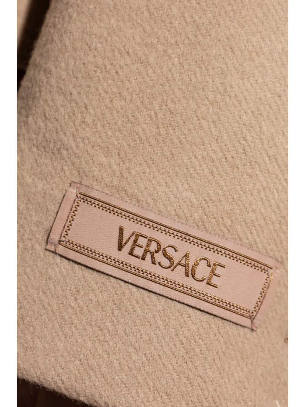 Versace Jas met enkele rij knopen en applicatie Beige