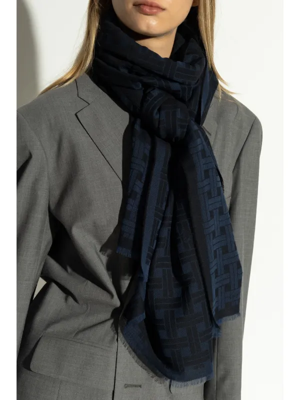 Kenzo logo-jacquard Scarf Blue FARFETCH IE