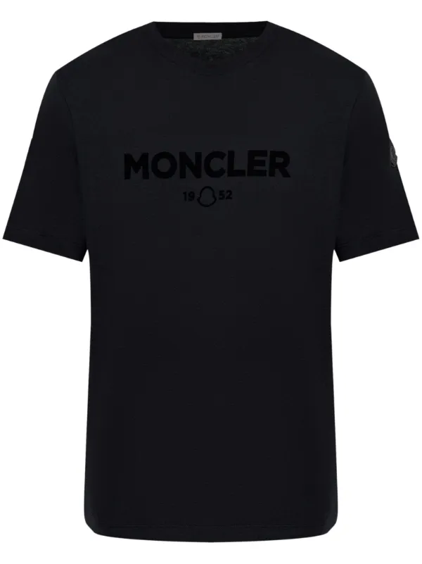 Moncler flocked-logo T-shirt | Black | FARFETCH