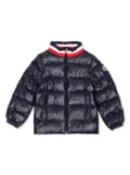 Moncler Enfant quilted logo-patch jacket - Blue