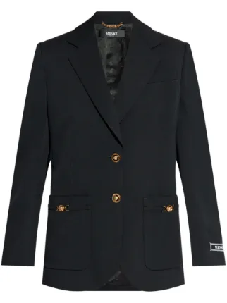 Versace ロゴ シングルジャケット | ブラック | FARFETCH JP