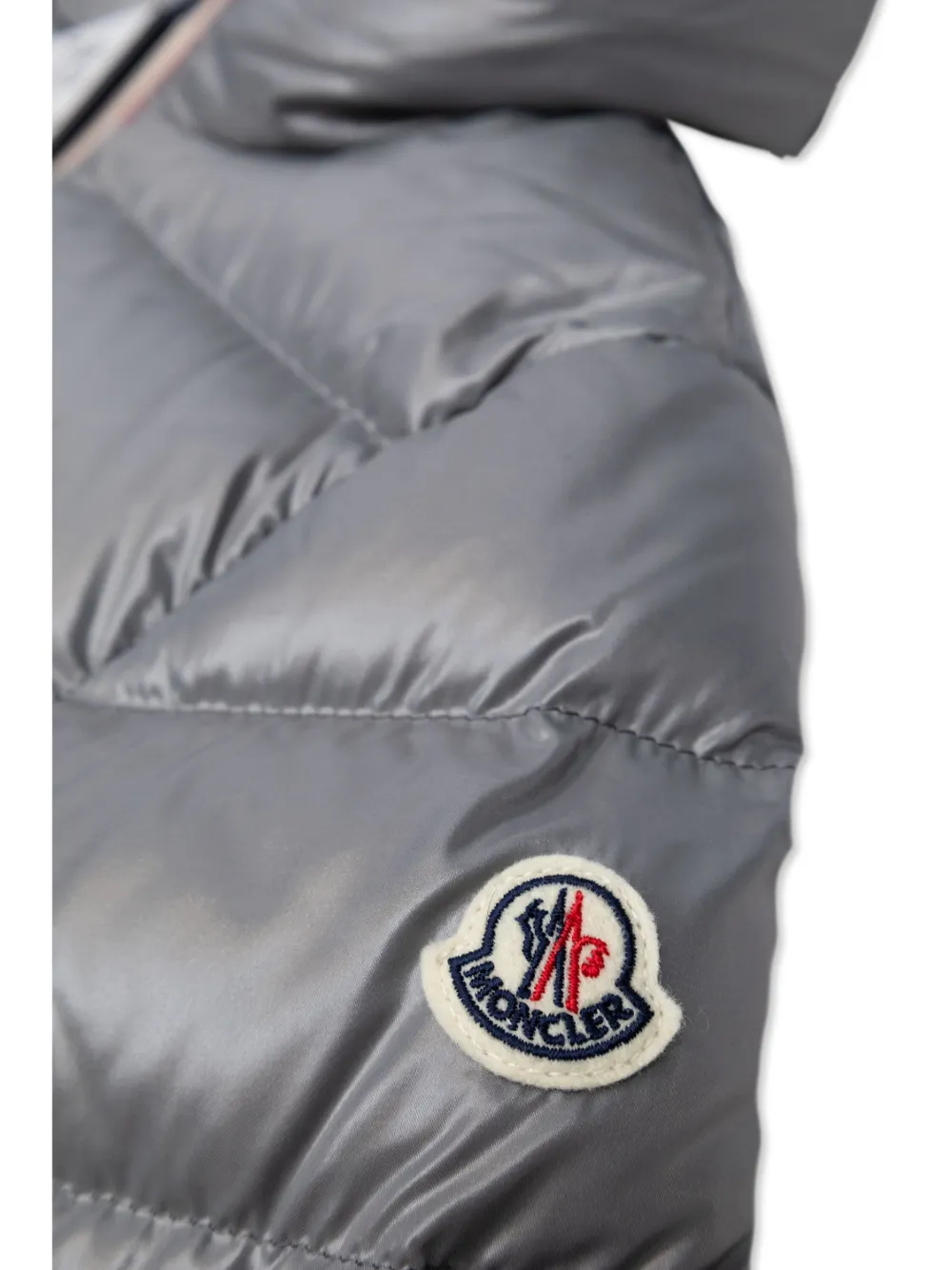 Moncler Enfant Gewatteerd jack met logopatch Grijs