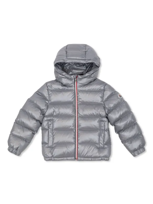 Moncler Enfant logo-patch Padded Jacket Grey FARFETCH VN