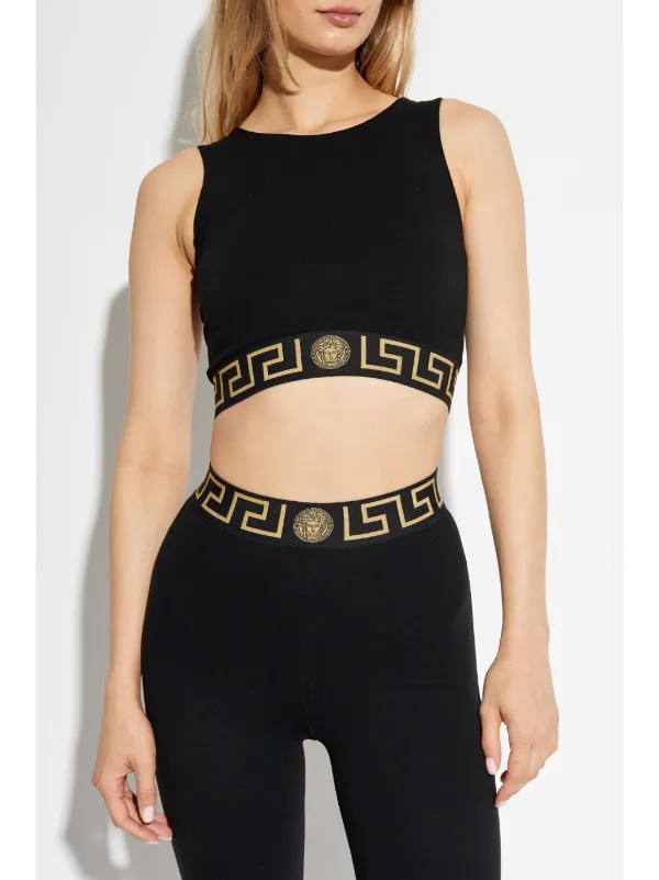 ♦VERSACE♦グレカ・ジャカード・スポーツ・ブラ Versace グレカ スポーツブラ | ブラック | FARFETCH JP