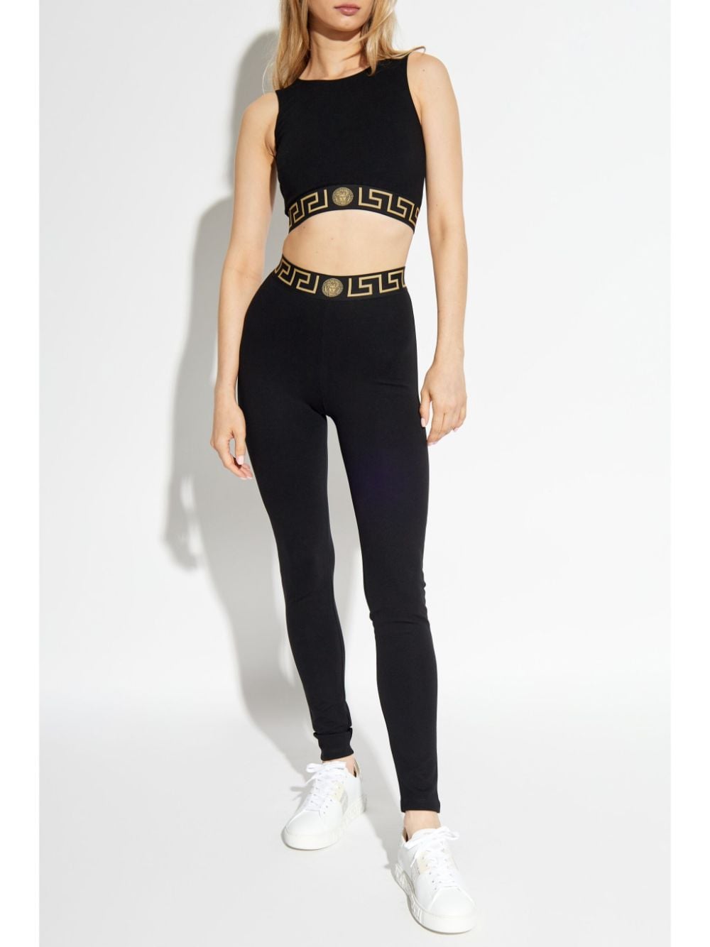 Versace Greca-print cropped top - Zwart