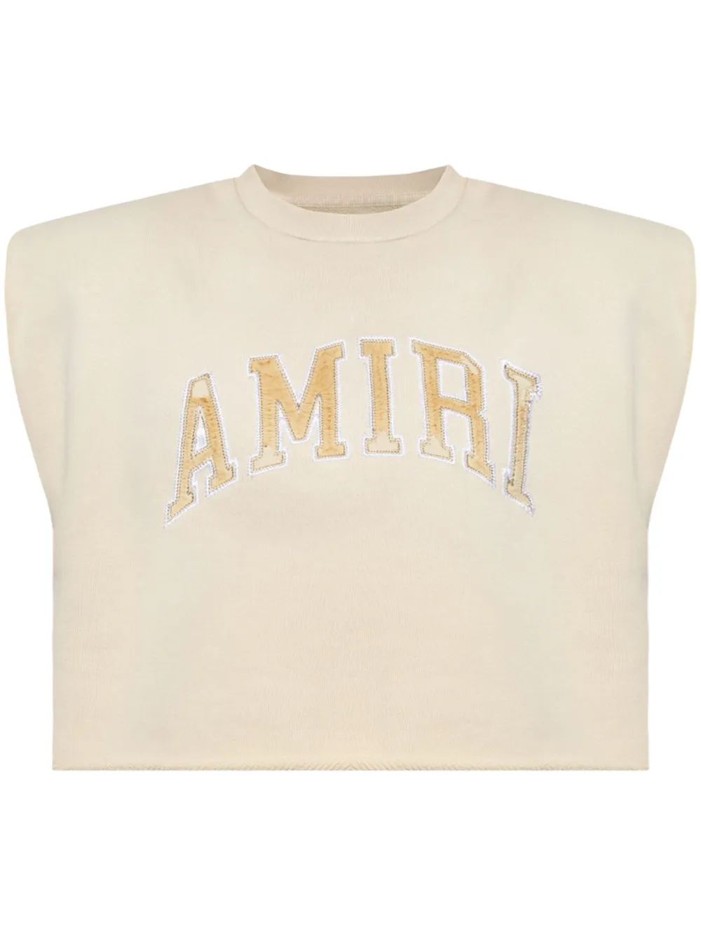 AMIRI logo-print cropped tank top – Neutrals