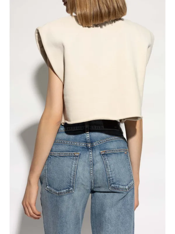 AMIRI logo-print Cropped Tank Top | Neutrals | FARFETCH JO