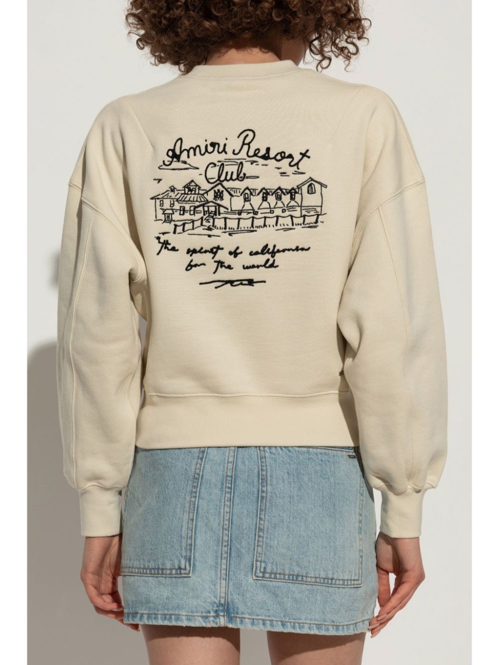 Shop Amiri Resort Club Cotton Sweatshirt In Neutrals