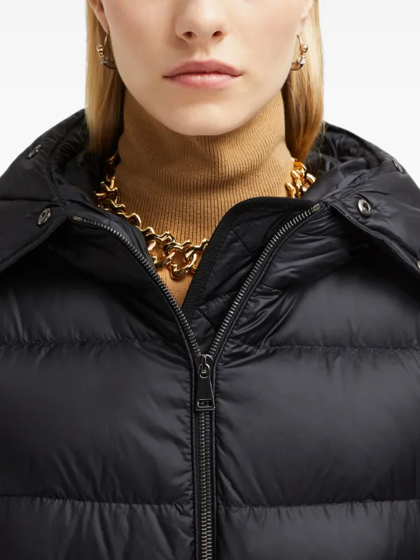 Moncler Boedic Hooded shearling-trimmed long-down Jacket | Black