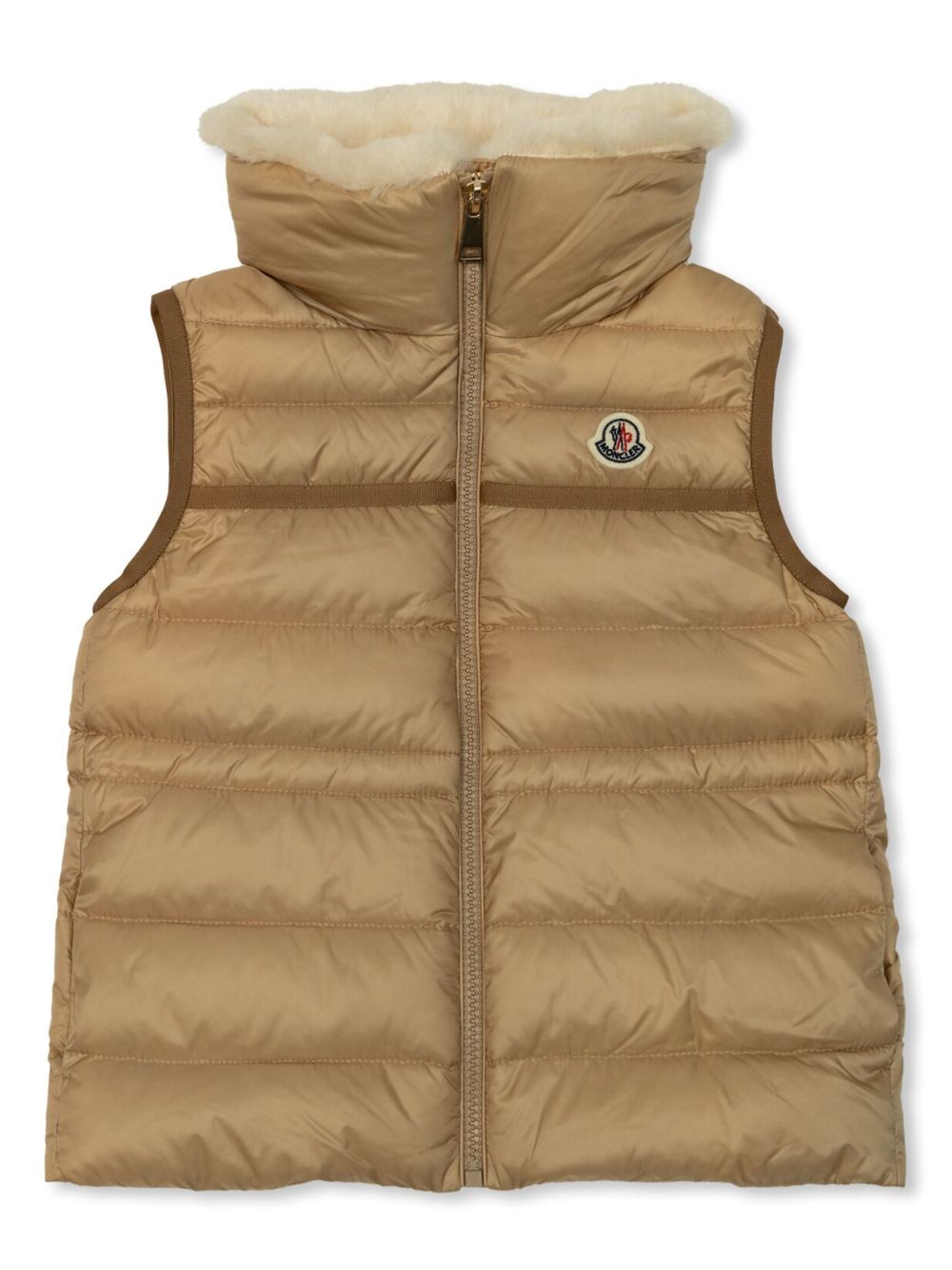 Moncler Enfant logo-appliqué quilted gilet - Brown