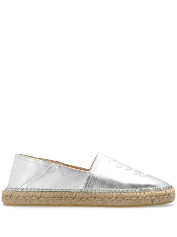 Kenzo logo embossed Espadrilles Silver FARFETCH