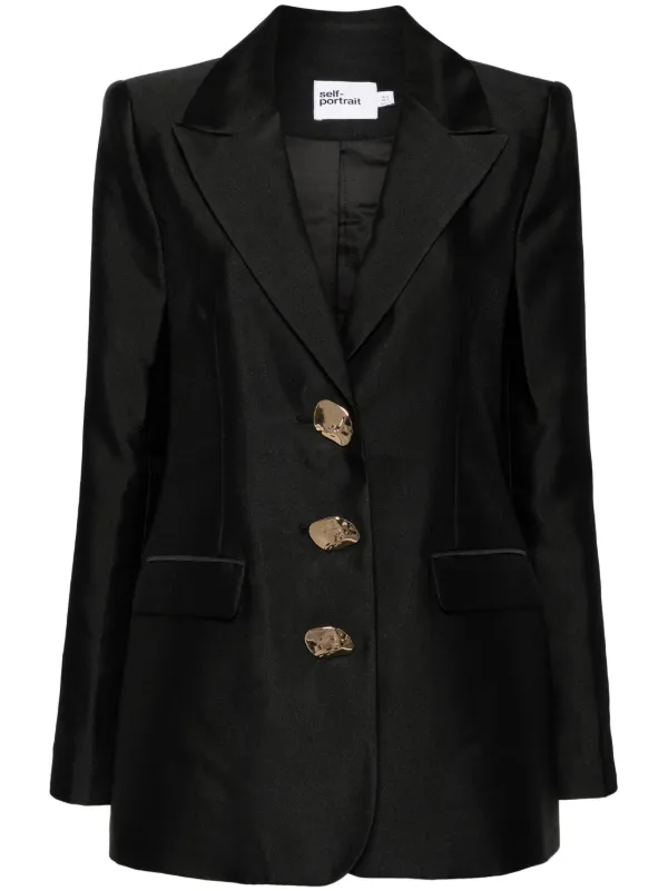 スーツ SELF PORTRAIT Women Suit Jackets AW24 173J BBLACK Black Black Boucle Jacket – self-portrait-US