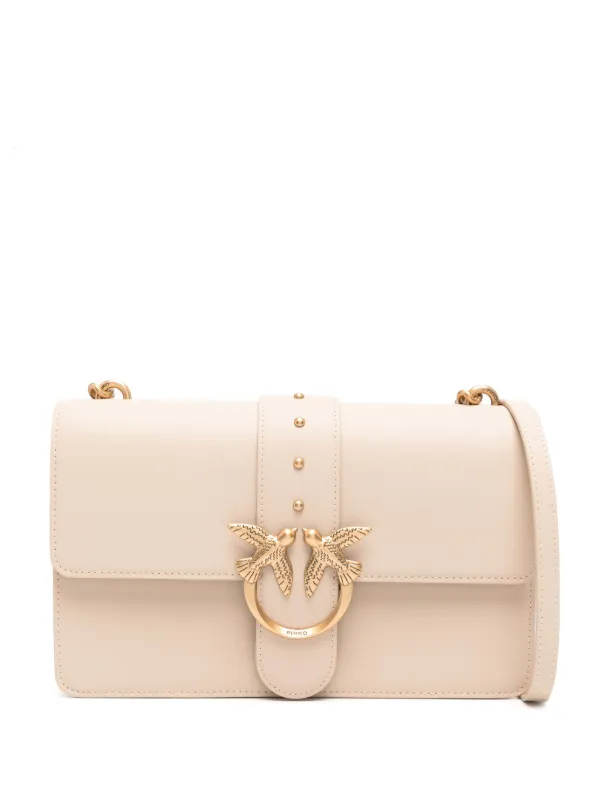 PINKO Classic Love Shoulder Bag Neutrals FARFETCH IN