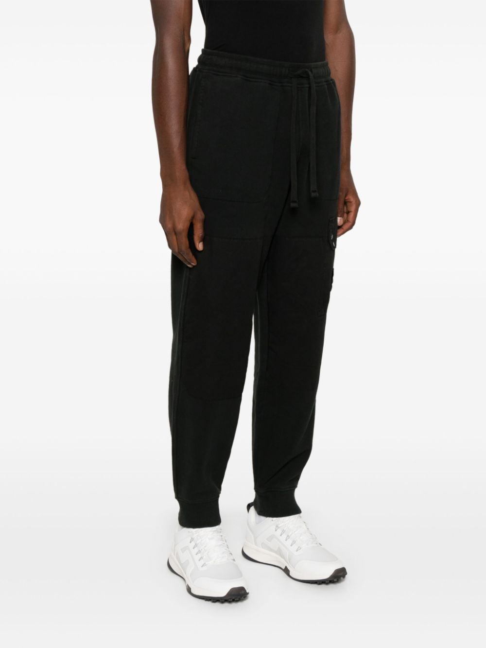 Shop Stone Island Compass-badge Panelled Track Pants In Black