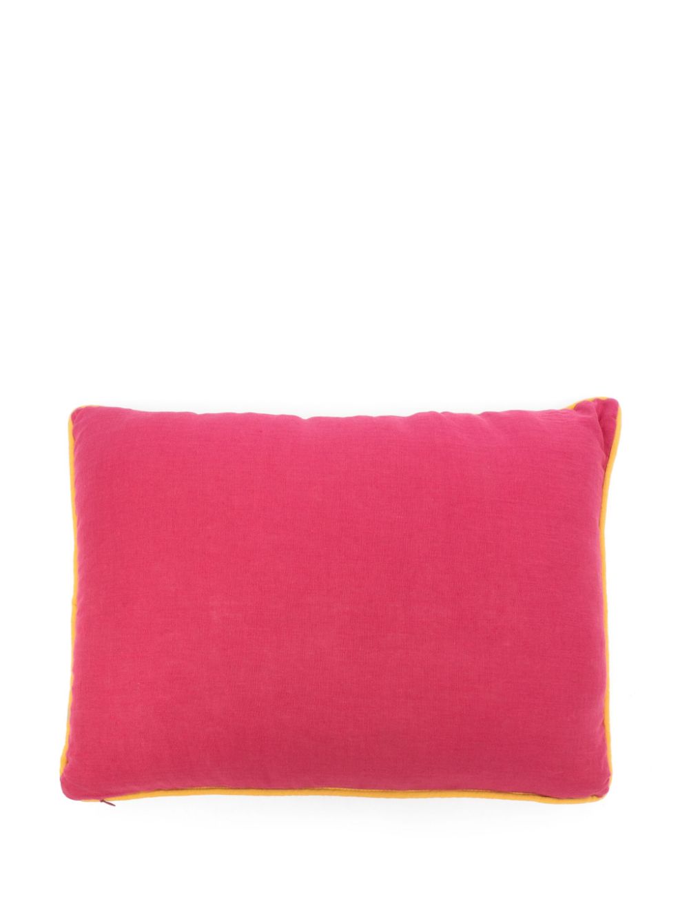 Les-Ottomans hand-embroidered linen cushion (57cm x 41cm) - Roze