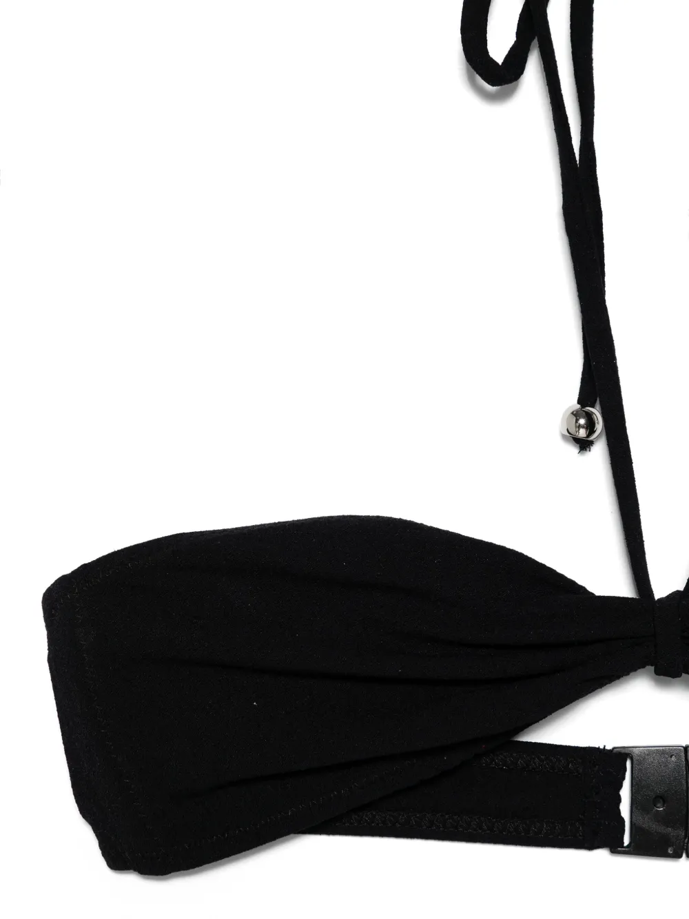 Lisa Marie Fernandez Crêpe bandeau bikini met trekkoord Zwart