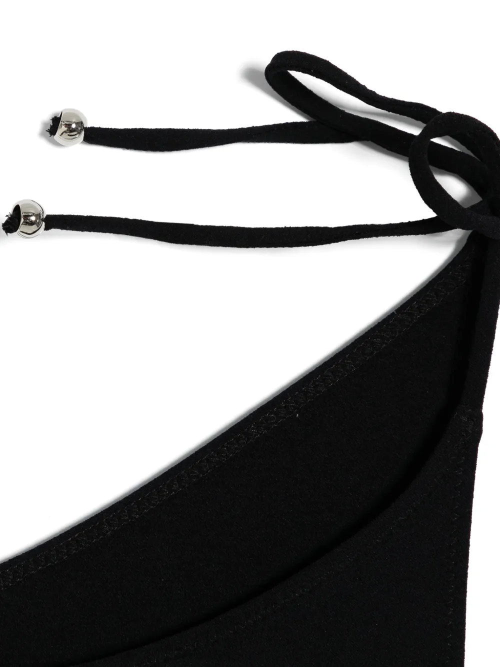 Lisa Marie Fernandez Crêpe bandeau bikini met trekkoord Zwart