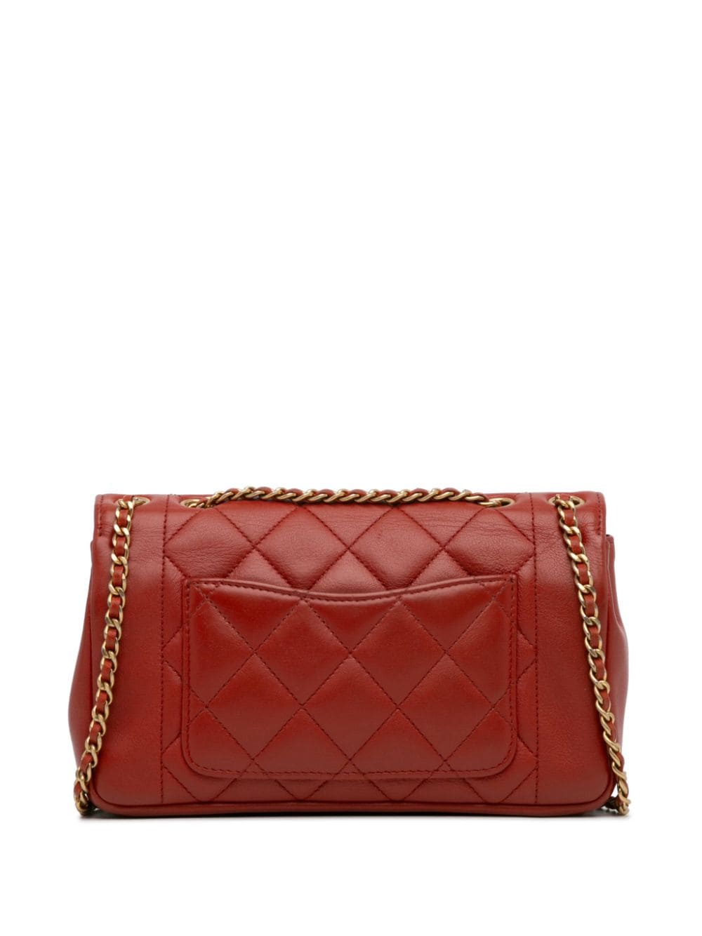 CHANEL Pre-Owned 2014-2015 Small Lambskin Diana Flap crossbody bag - Rood