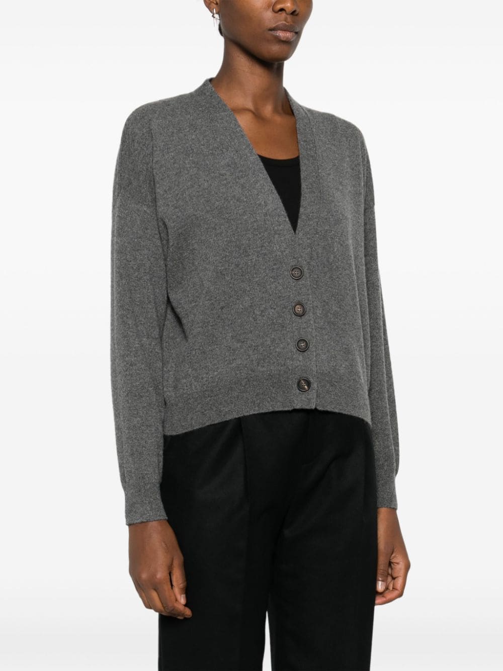 Shop Brunello Cucinelli Cashmere Cardigan In Grey