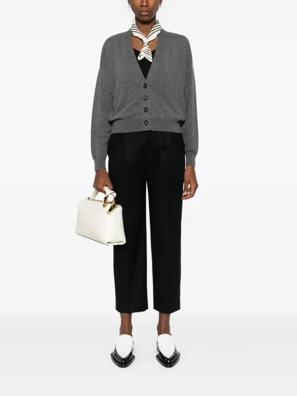 Brunello Cucinelli Felted Trousers | Black | FARFETCH PL
