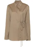 Jil Sander ripstop wool tied shirt - Brown
