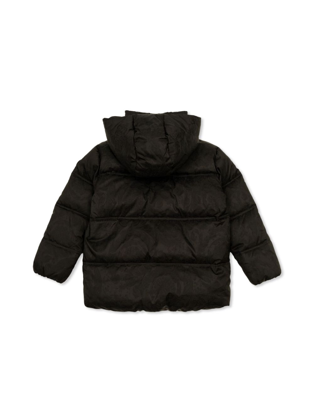 Versace Kids hooded down jacket - Zwart