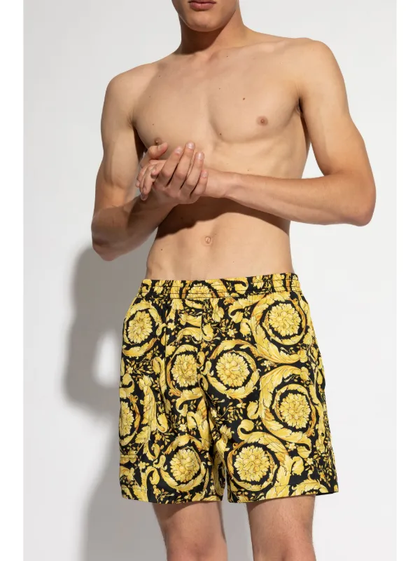 Versace Barocco Swim Shorts | Black | FARFETCH