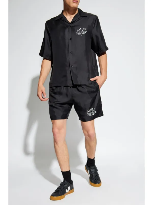 【送料&関税込】AMIRI Shorts In Black Silk AMIRI Arts District Shorts | Black | FARFETCH