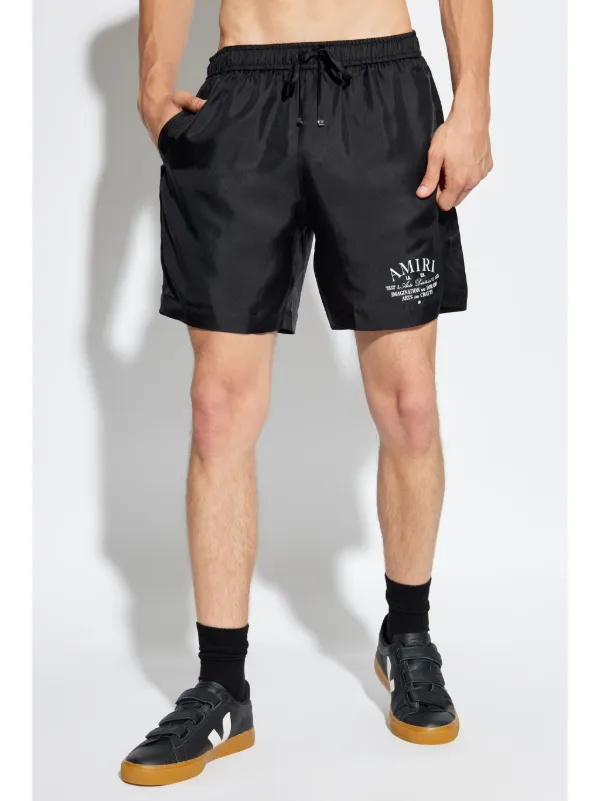 【送料&関税込】AMIRI Shorts In Black Silk Amiri Silk Shorts in Black | Lyst