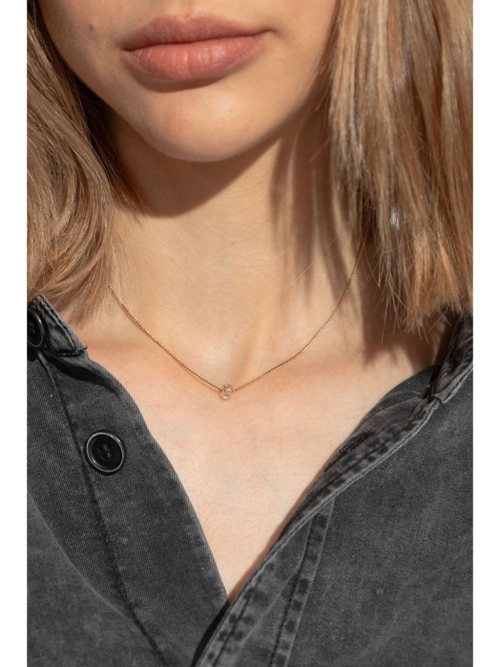 ISABEL MARANT logo-plaque necklace - Goud