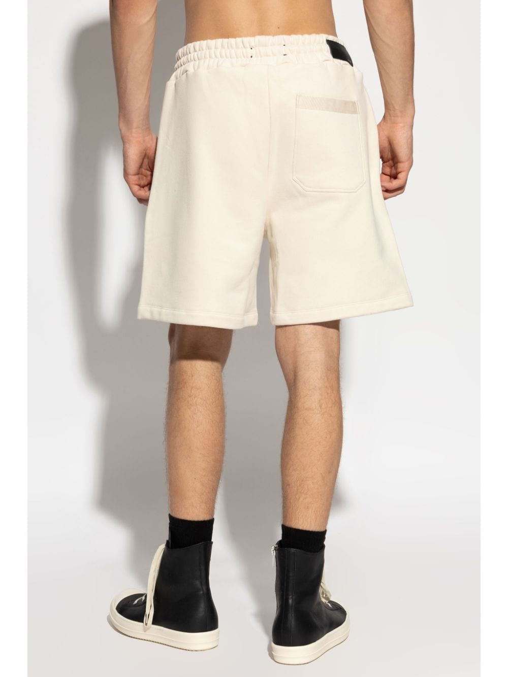 Shop Amiri Embroidered Logo Shorts In Neutrals