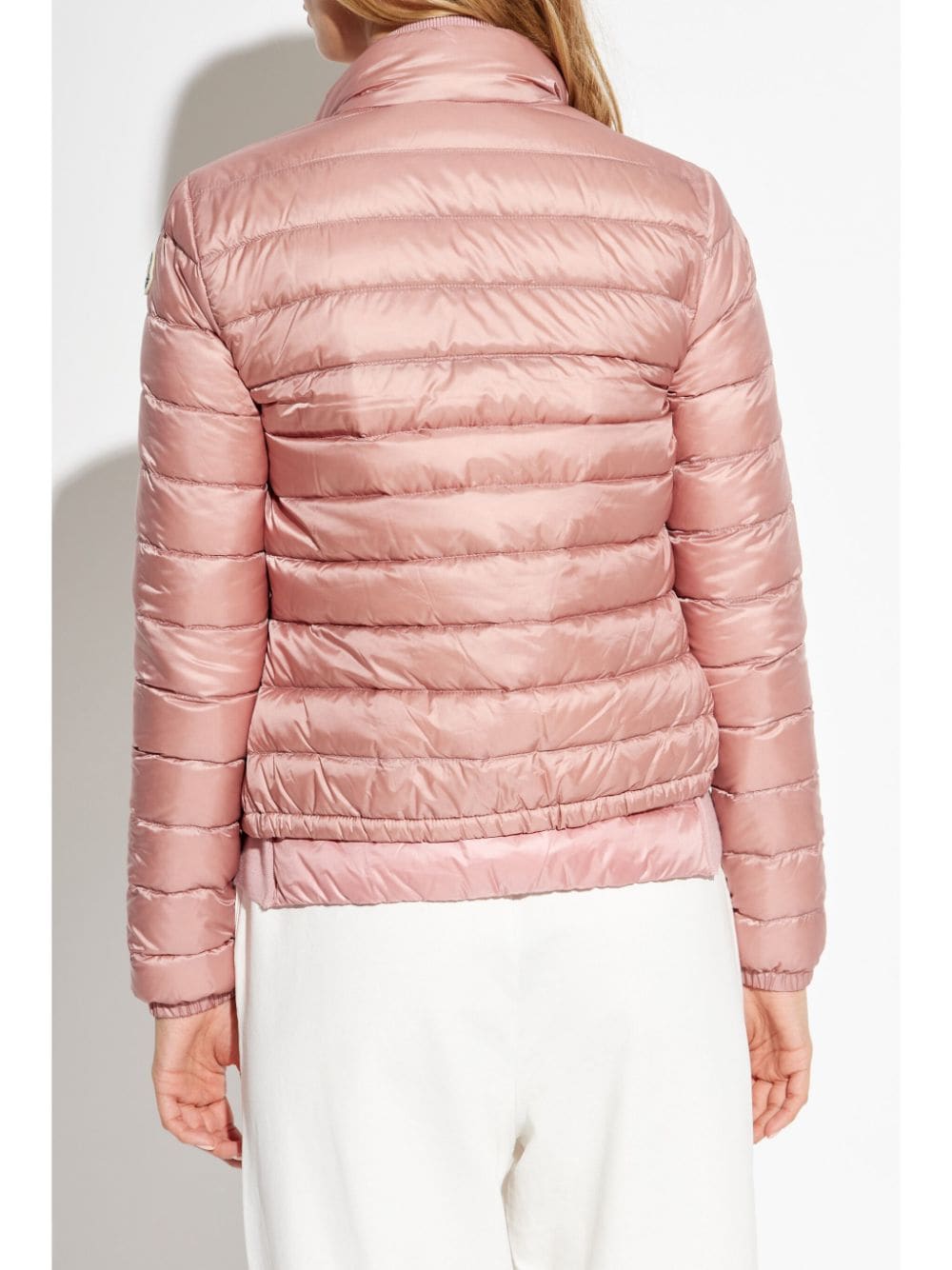 Shop Moncler Lans Down Jacket In Pink