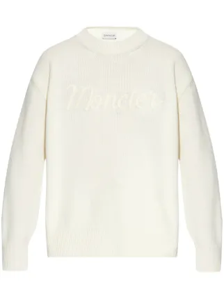 Moncler embroidered-logo Sweatshirt | White | FARFETCH