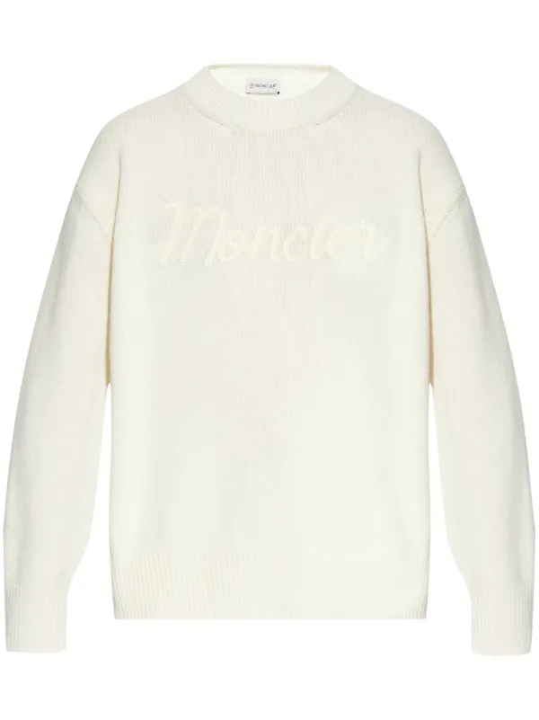 Moncler embroidered logo Sweatshirt White FARFETCH AE