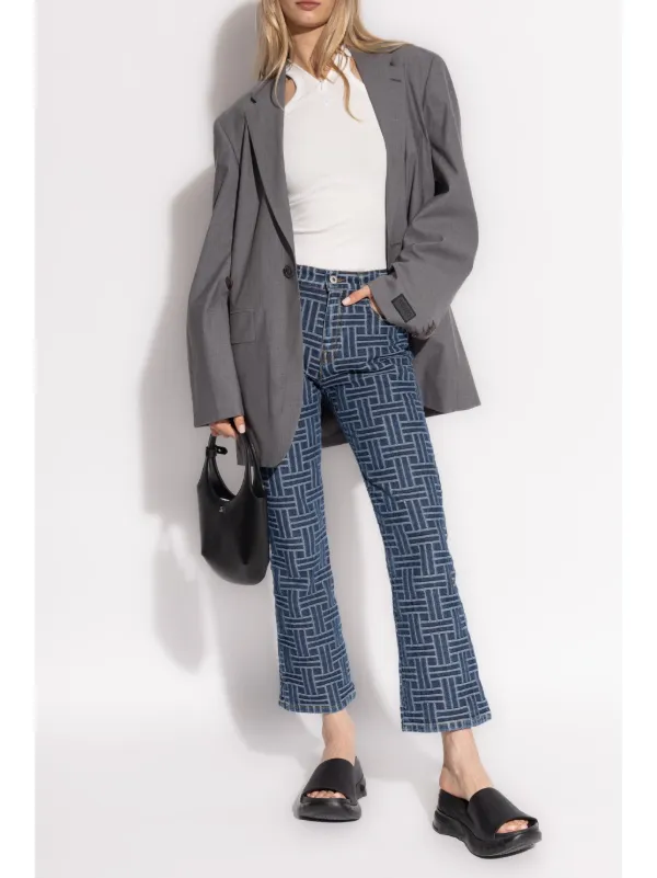 スーツ KENZO Women Outer FE52VE2469RB 49091 96 MISTY GREY Kenzo Single Breasted Blazer | Grey | FARFETCH JO