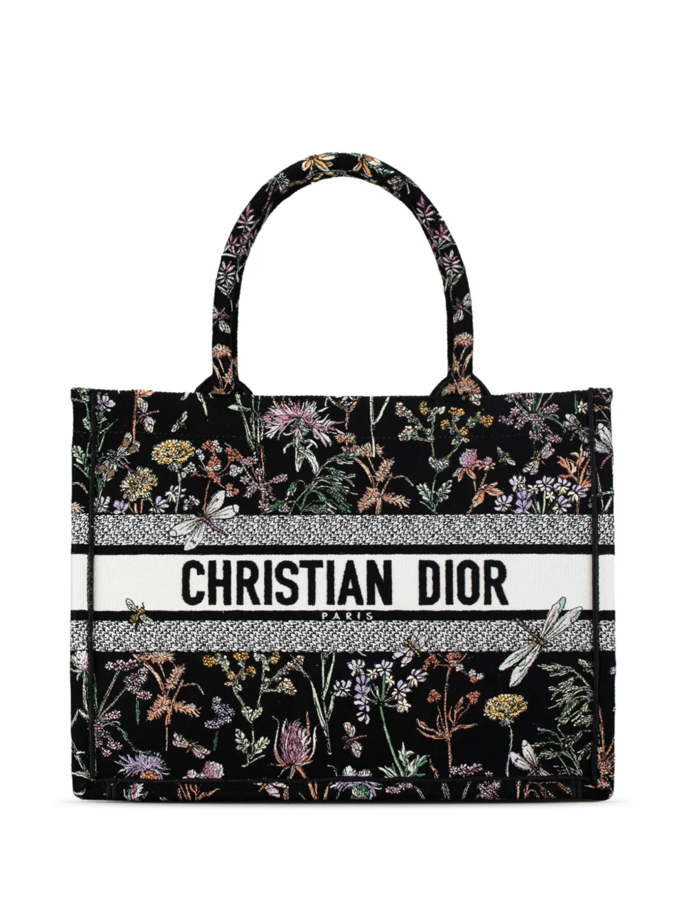 Christian Dior Pre-Owned 2024 Medium Embroidered Herbarium Book tote bag – Black