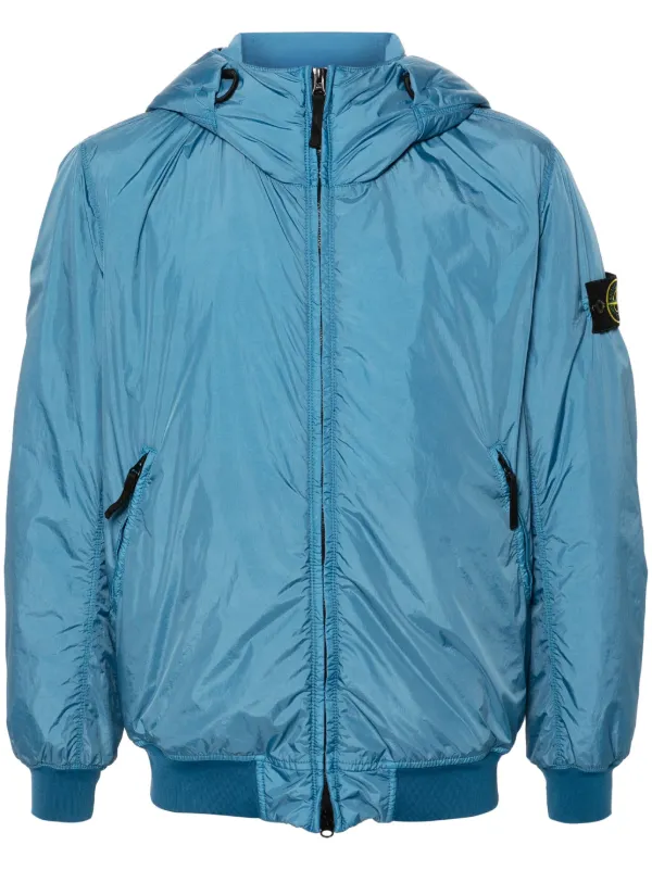 Blue nylon stone island jacket shop
