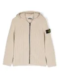 Stone Island Junior Compass-badge hooded cardigan - Neutrals