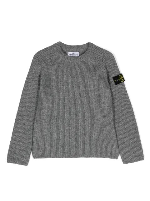 Stone Island Junior Raglanpullover mit Kompass-Patch