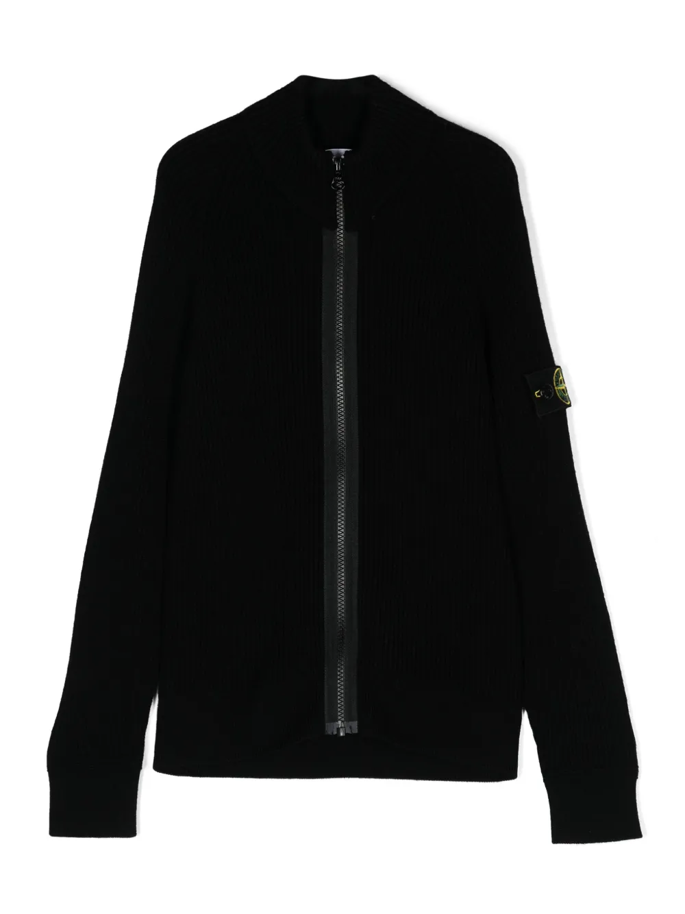 Stone Island Junior Raglan vest met Compass-logopatch Zwart