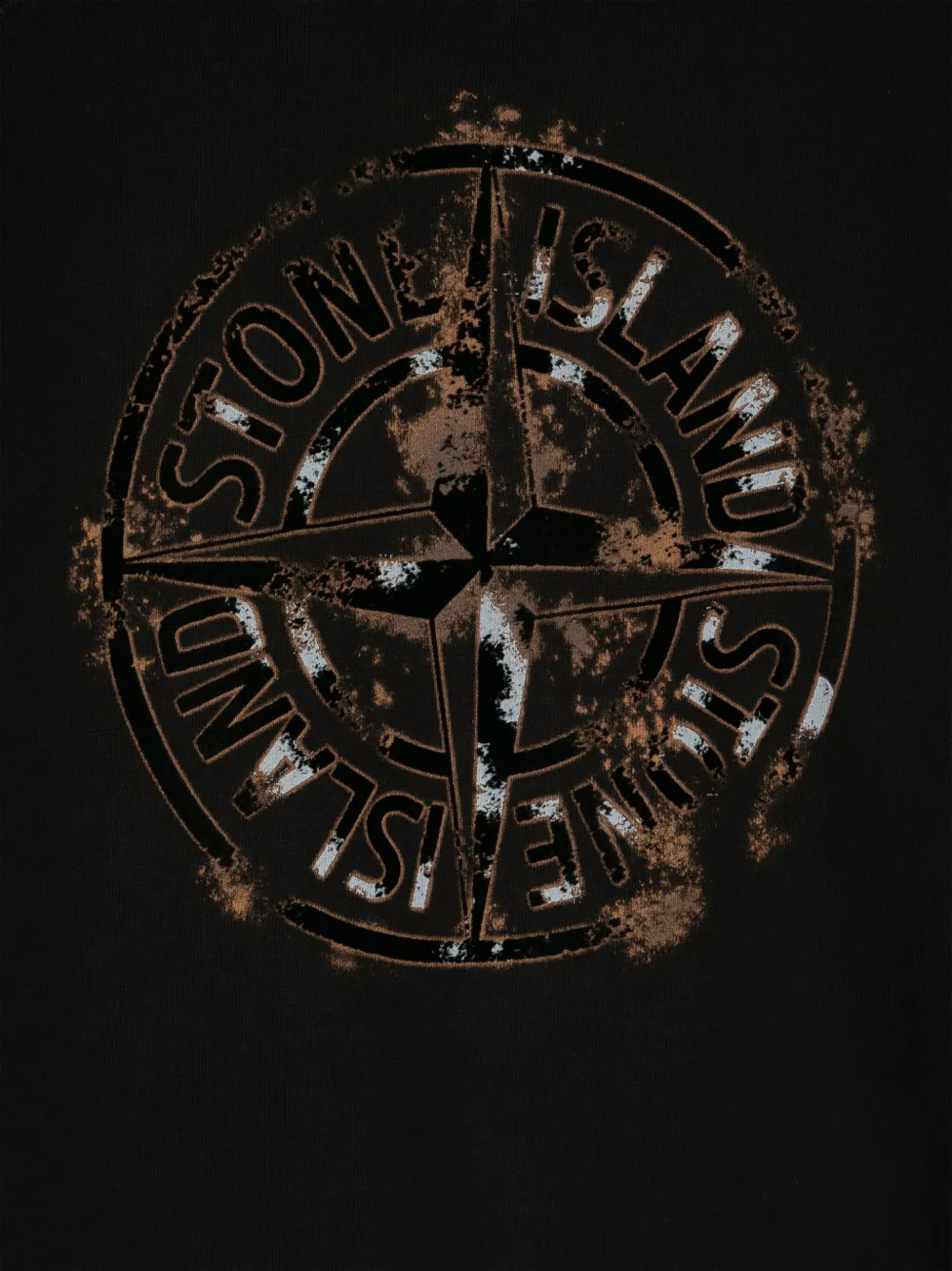 Stone Island Junior Sweater met logoprint Zwart